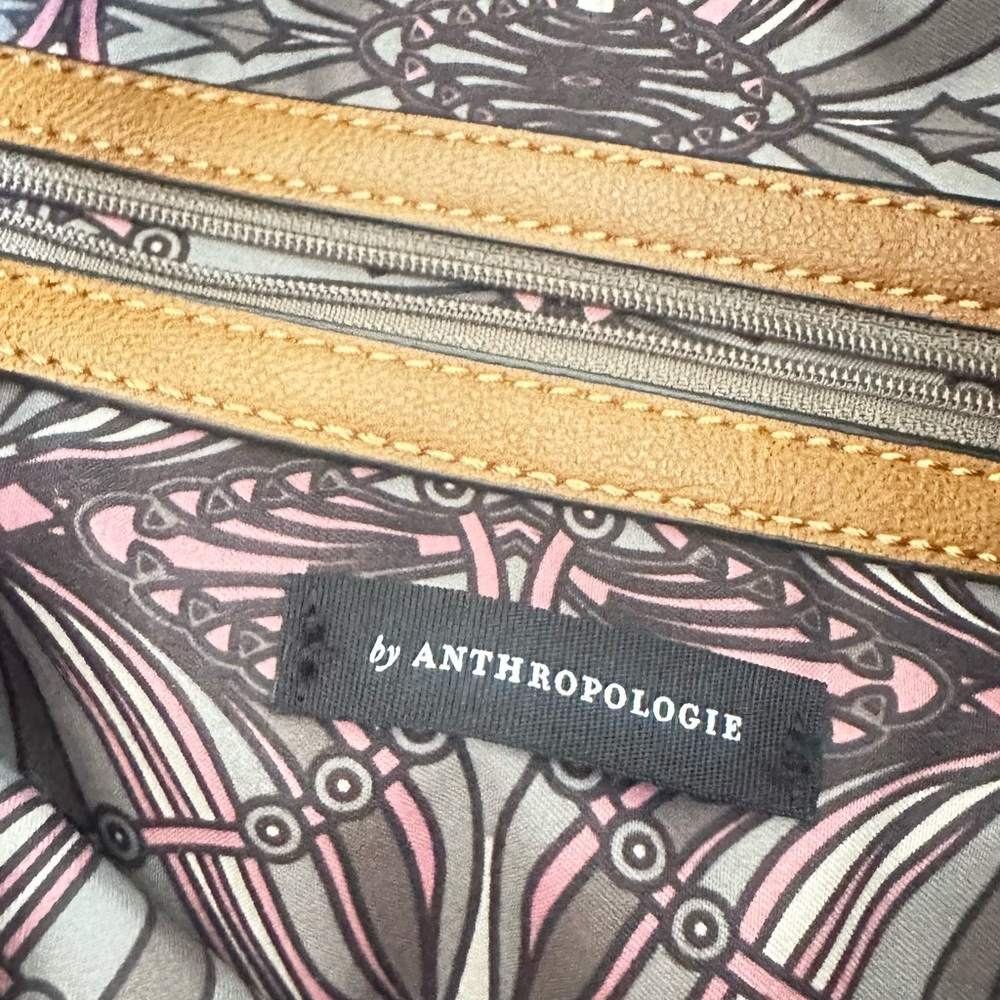 Anthropologie Tri-Panel Leather & Suede Shoulder Bag in Brown, Tan, and Rust - Picture 2 of 2